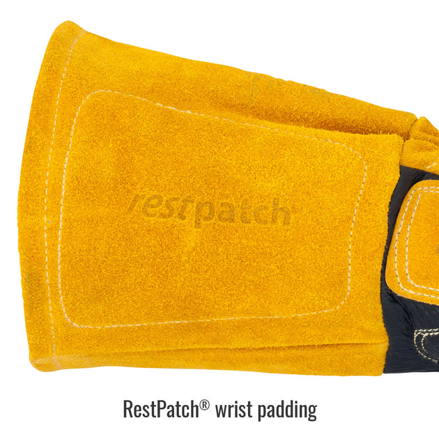 RestPatch® wrist padding — Black Stallion BM88 mig glove