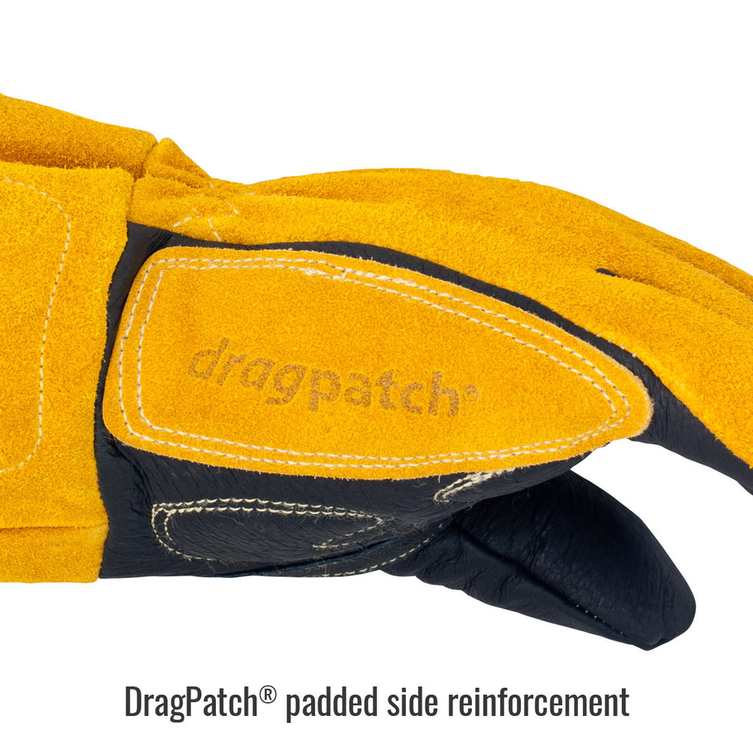 DragPatch® padded side reinforcement — Black Stallion BM88CR welding gloves
