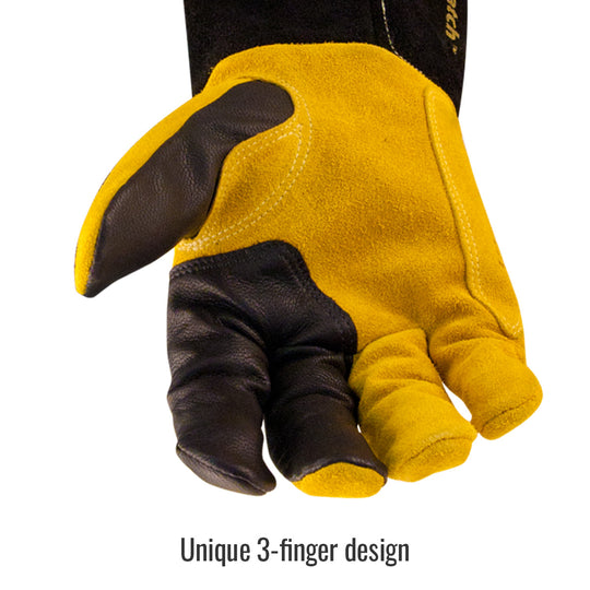 Unique 3-finger design — Black Stallion BT88 welding gloves