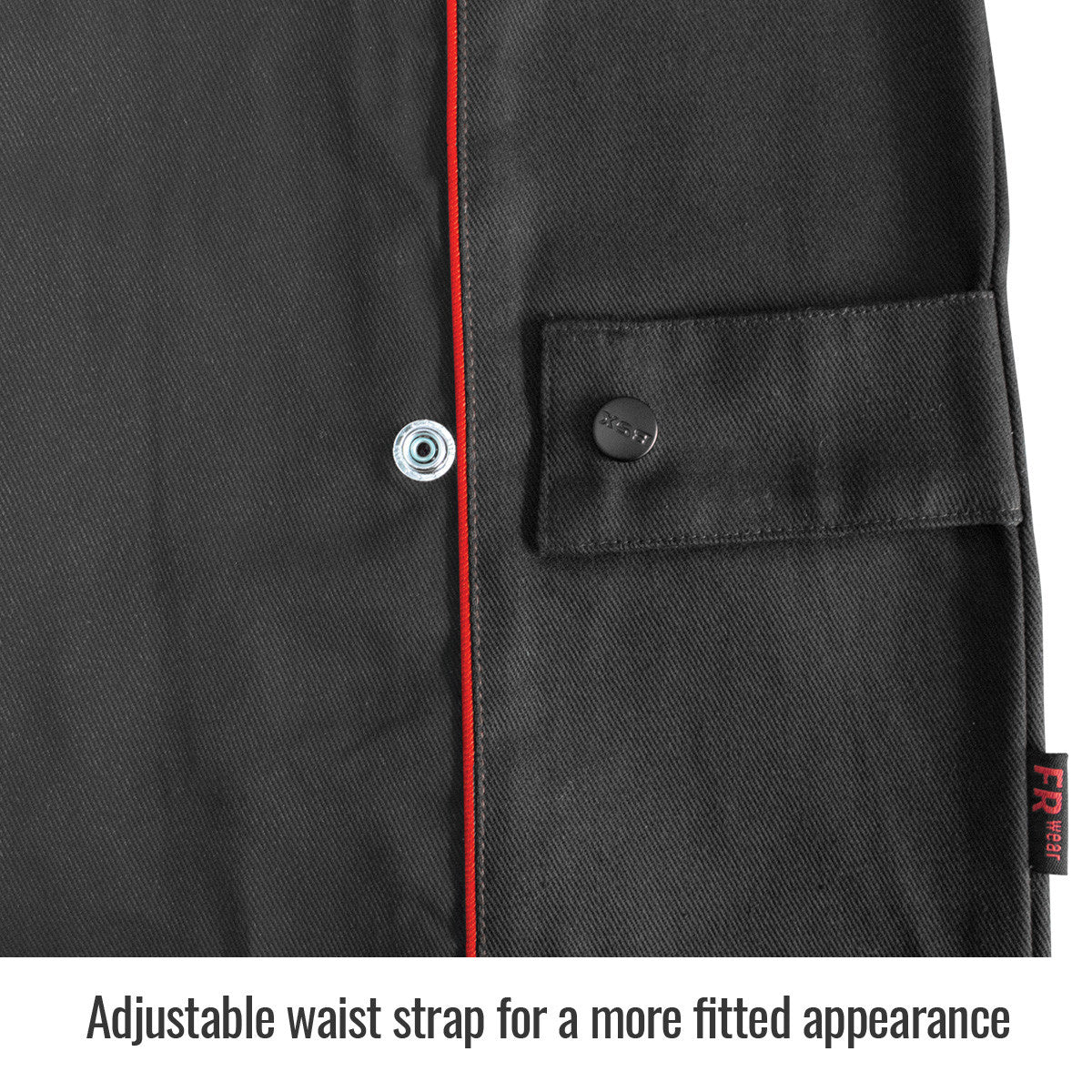 Adjustable waist strap for a more fitted appearance — Black Stallion BX9C welding jacket