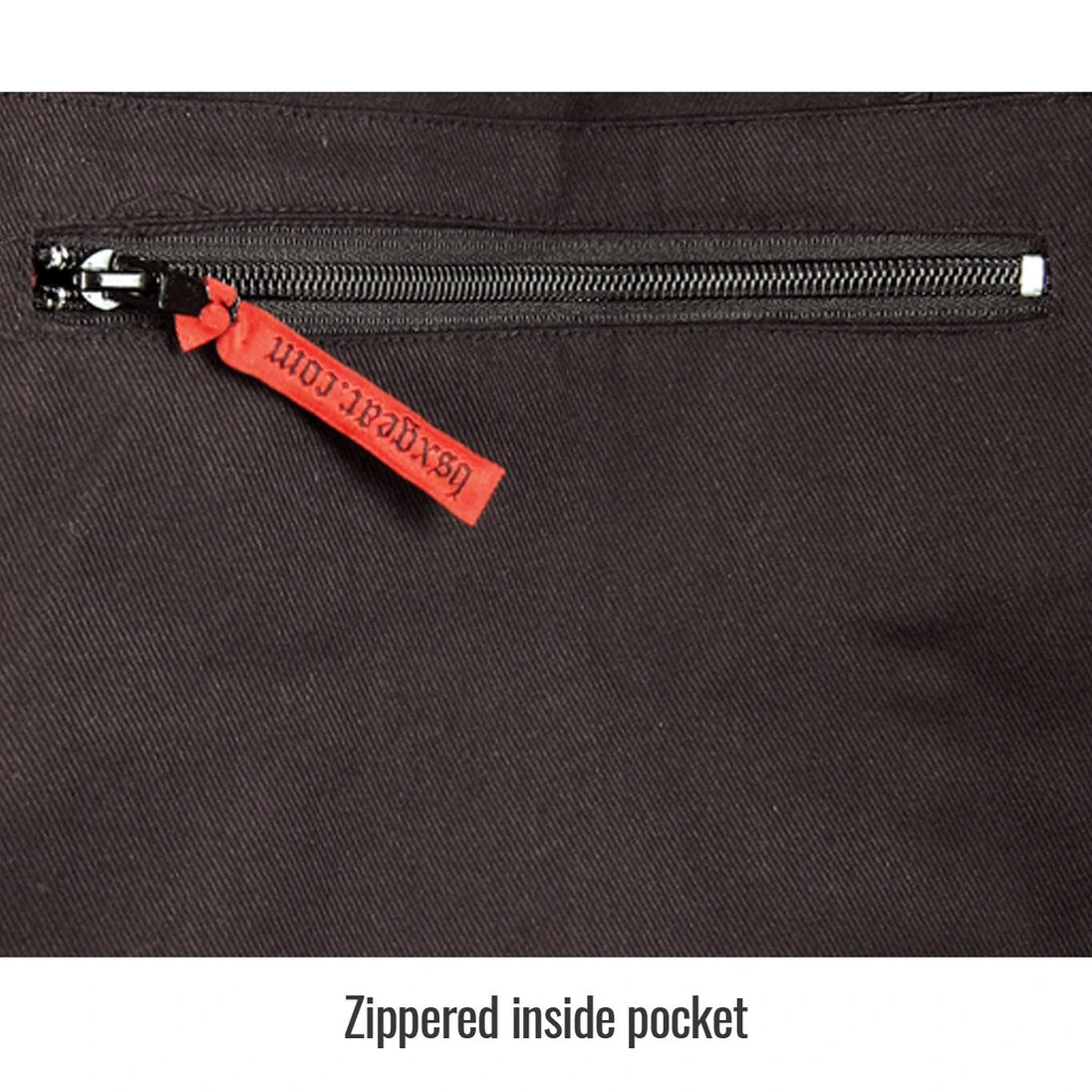 Zippered inside pocket — Black Stallion BX9C welding jacket