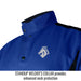 Standup Welder’s Collar provides enhanced neck protection — Black Stallion BXRB9C welding jacket
