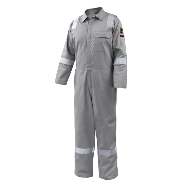 Black Stallion CF2118-GY 7 oz FR Cotton Reflective Coveralls (NFPA 2112 / 70E), Gray