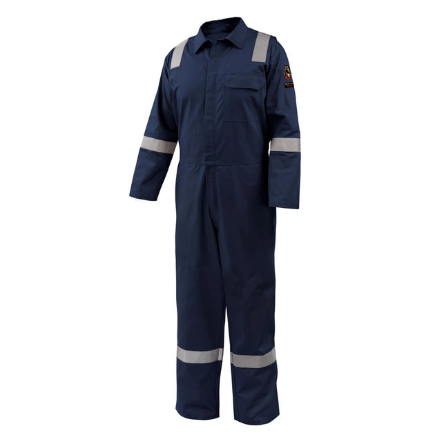 Black Stallion CF2118-NV 7 oz FR Cotton Reflective Coveralls (NFPA 2112 / 70E), Navy