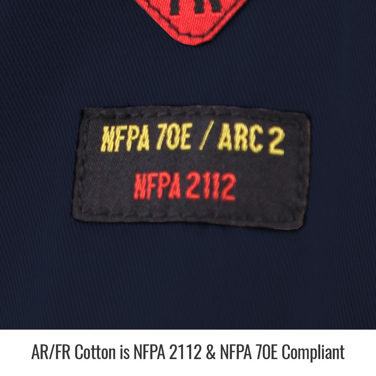 Ar/fr Cotton is NFPA 2112 & NFPA 7oqe Compliant — Black Stallion CF2118-NV reflective coveralls
