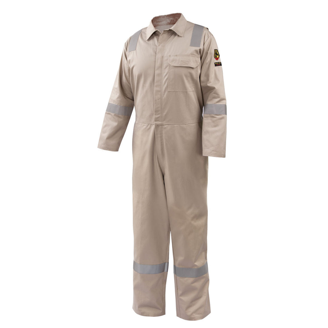 Black Stallion CF2118-ST 7 oz FR Cotton Reflective Coveralls (NFPA 2112 / 70E), Stone