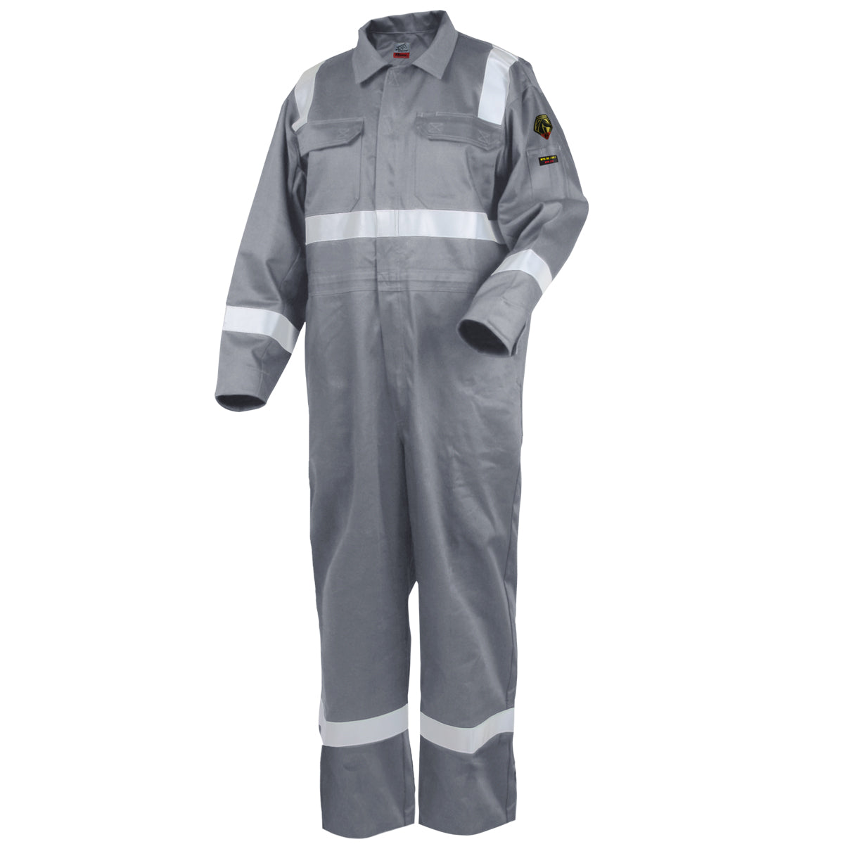 Black Stallion CF2216-GY 9 oz FR Cotton Reflective Coveralls (NFPA 2112 / 70E), Gray