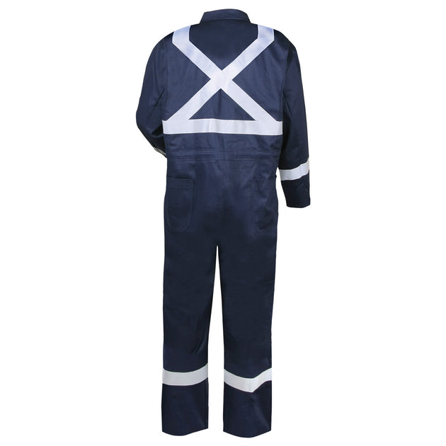 Back view of the Black Stallion CF2216-NV reflective coveralls