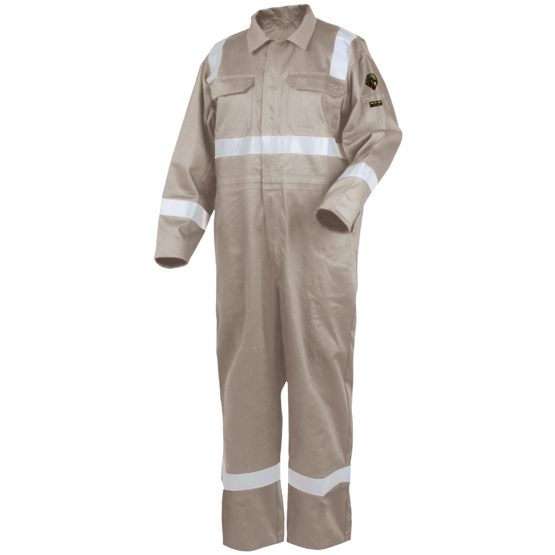 Black Stallion CF2216-ST 9 oz FR Cotton Reflective Coveralls (NFPA 2112 / 70E), Stone