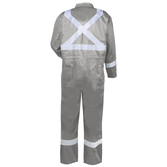 Back view of the Black Stallion CF2216-ST reflective coveralls