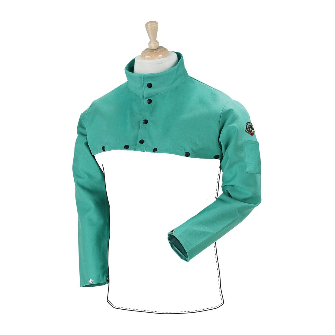 Black Stallion F2-21CS 12 oz FR Cotton Cape Sleeve, Green