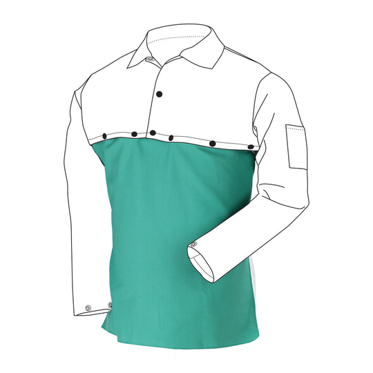Black Stallion F9-20B 9 oz FR Cotton 20 Inch Bib For Cape Sleeve, Green