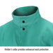 Collar provides enhanced neck protection — Black Stallion F9-30C welding jacket