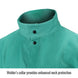 Collar provides enhanced neck protection — Black Stallion F9-30C welding jacket