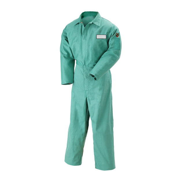 Black Stallion F9-32CA-PT 9 oz FR Cotton Coverall, Green