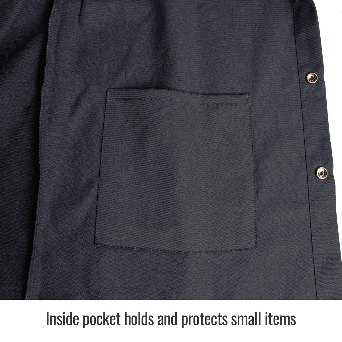 Inside pocket holds and protects small items — Black Stallion FBK9-30C inch jacket