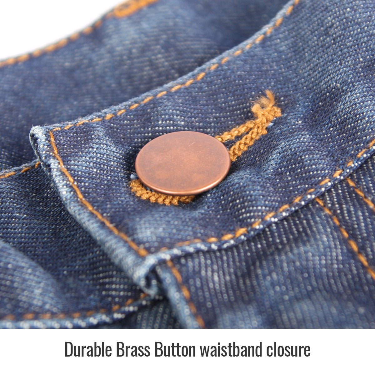 Durable Brass Button waistband closure — Black Stallion FD10-34P work pants