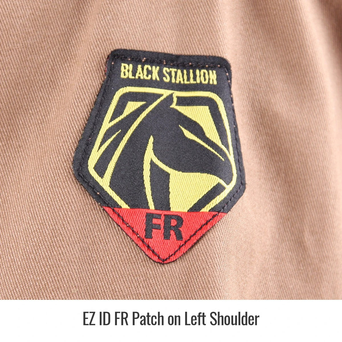 FR Patch on left shoulder — Black Stallion FS7-KHK work shirt