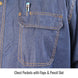 Chest Pockets with Flaps & Pencil Slot — Black Stallion FS8-DNM work shirt