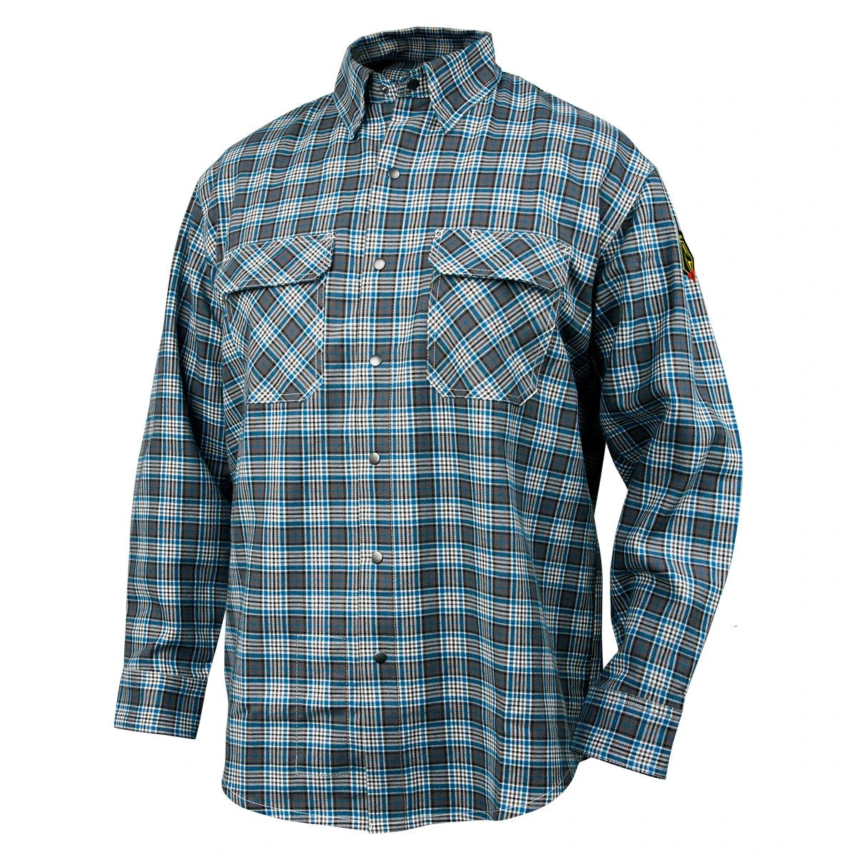 Black Stallion FS9-PGY 7 oz FR Cotton Work Shirt, Plaid