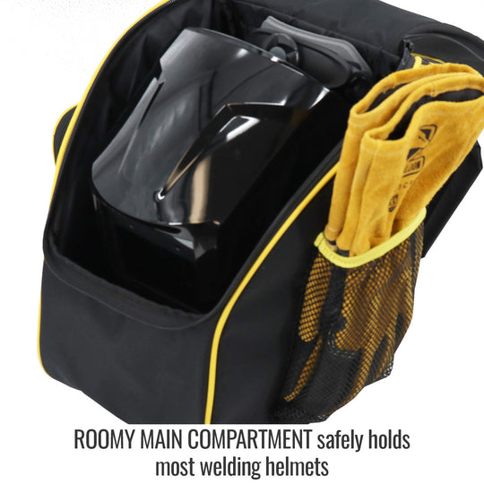 Roomy Main Compartment safely holds most welding helmets — Black Stallion GB350 utility bag