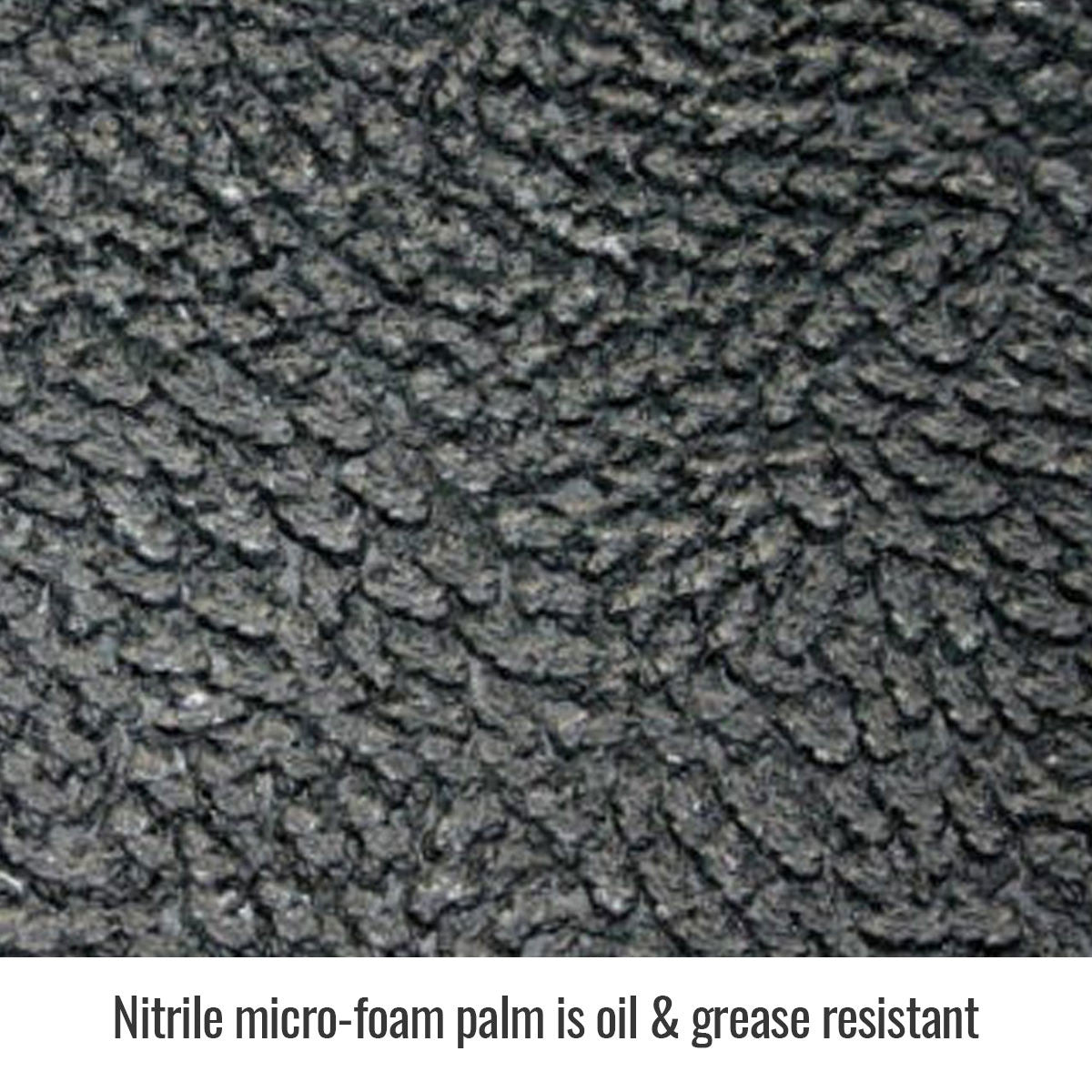 Nitrile micro-foam palm is oil & grease resistant — Black Stallion GC1525-GB knit glove