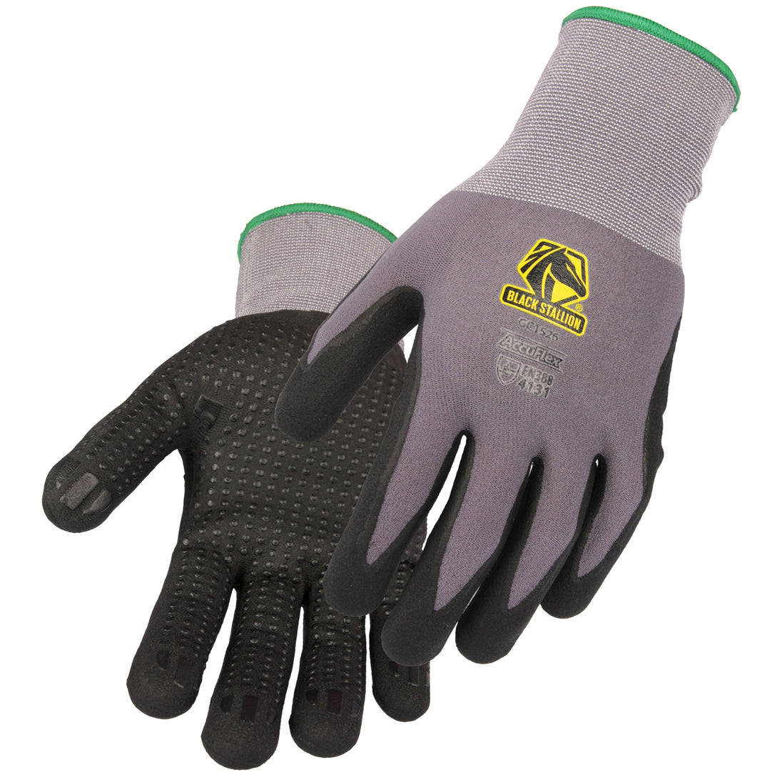 Black Stallion GC1526-GB 15G Nylon/Spandex Nitrile Micro Foam Coated With Dots Glove