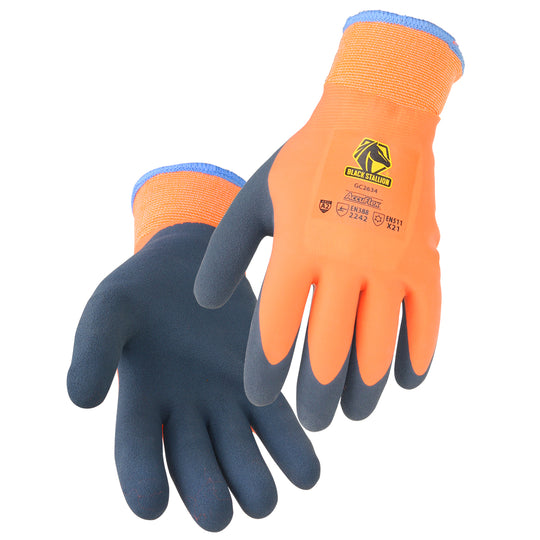 Black Stallion GC2634-OA 15G Poly Double Coated Winter Glove (Orange)