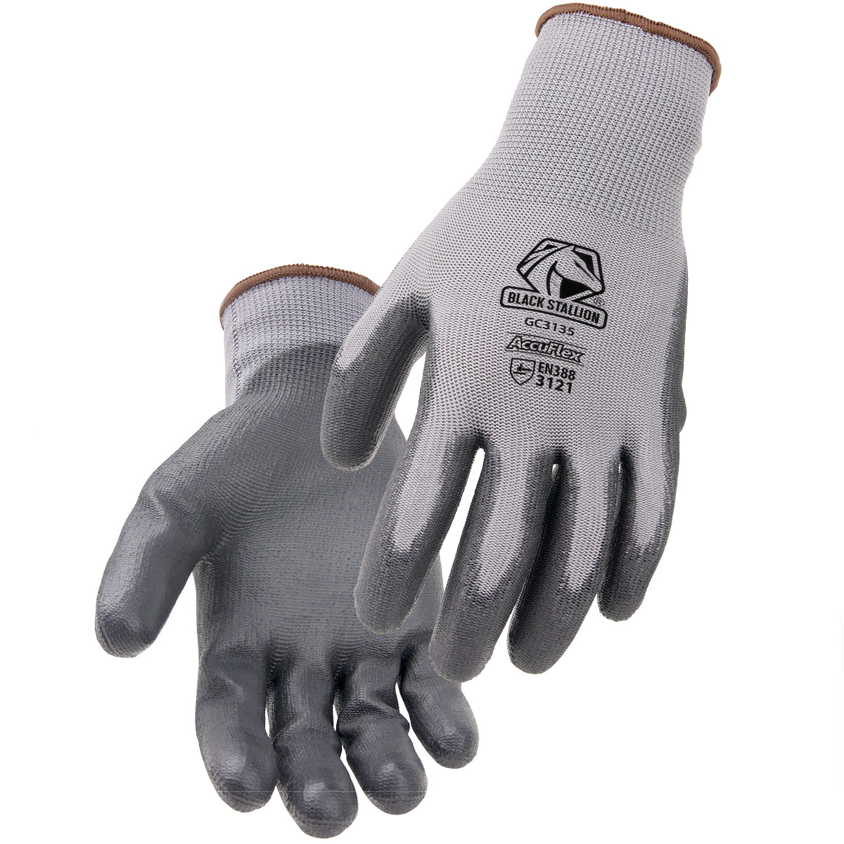 Black Stallion GC3135-GY 13G Polyester PU Coated Gloves