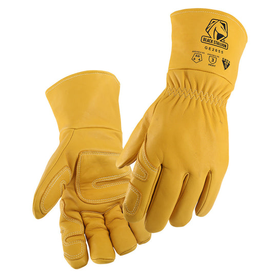 Black Stallion GE2055-TN Arc Rated FR/wr A6 Cut Resistant Goatskin Utility Glove