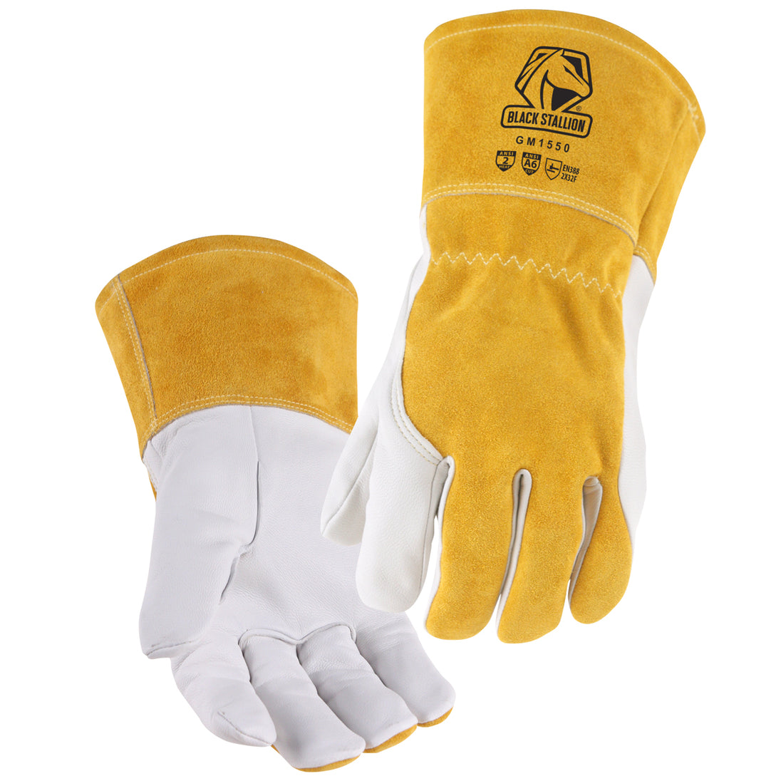 Black Stallion GM1550-WT Grain Goat Skin A6 Cut Resistant MIG Welding Gloves