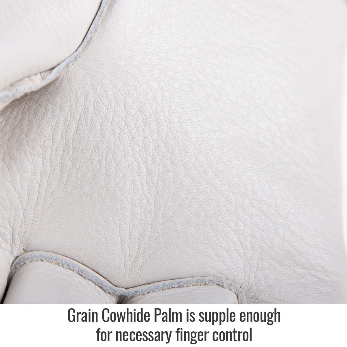 Grain cowhide palm is supple enough for necessary finger control — Black Stallion GM1615-WT welding gloves