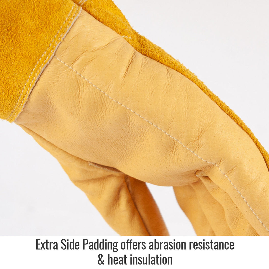 Extra Side Padding offers abrasion resistance & heat insulation — Black Stallion GM1715-TT welding gloves