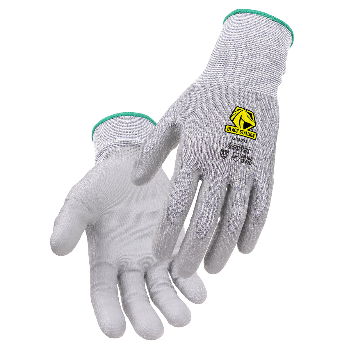 Black Stallion GR3035-GY AccuFlex™ A4 Cut-Resistant PU-Coated Knit Glove