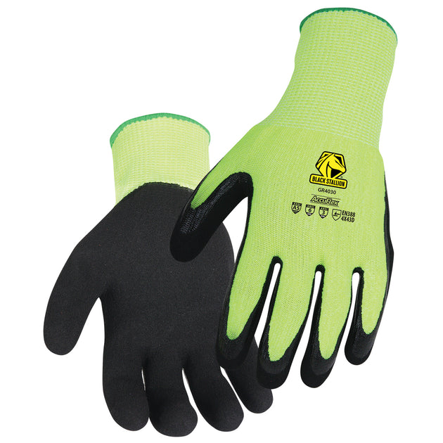 Black Stallion GR4030-HB AccuFlex™ A5 Cut Resistant Sandy Nitrile Coated Glove