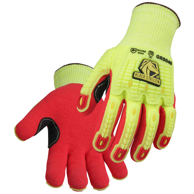 Black Stallion GR5040-HR AccuFlex™ A6 Cut & Impact Resistant Hi-Vis Nitrile-Coated Knit Glove