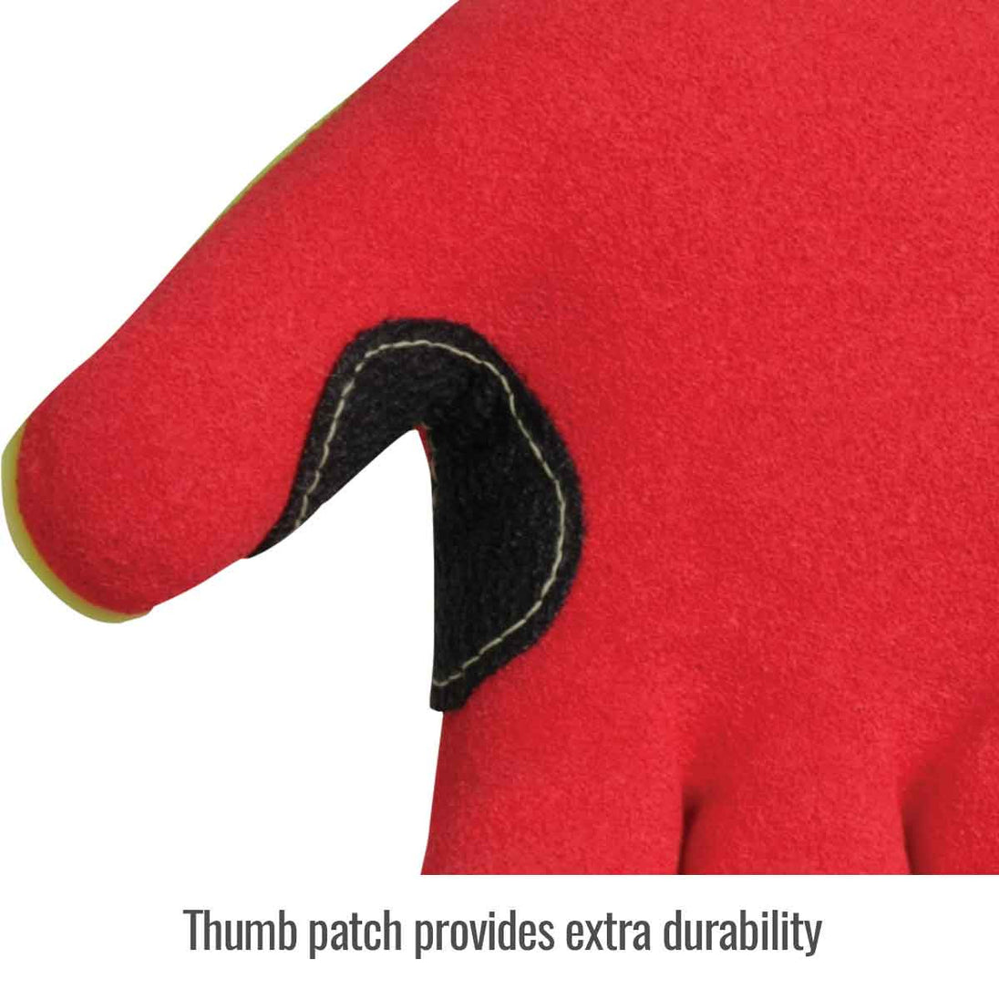 Thumb patch provides extra durability — Black Stallion GR5040-HR knit glove