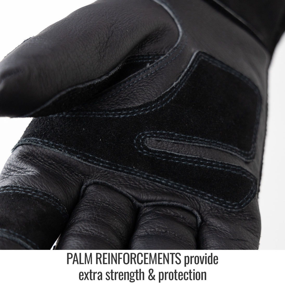 Palm Reinforcements provide extra strenesth & protection — Black Stallion GS3030-BK stick glove