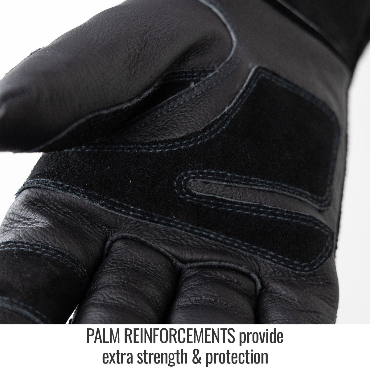Palm Reinforcements provide extra strenesth & protection — Black Stallion GS3030-BK stick glove
