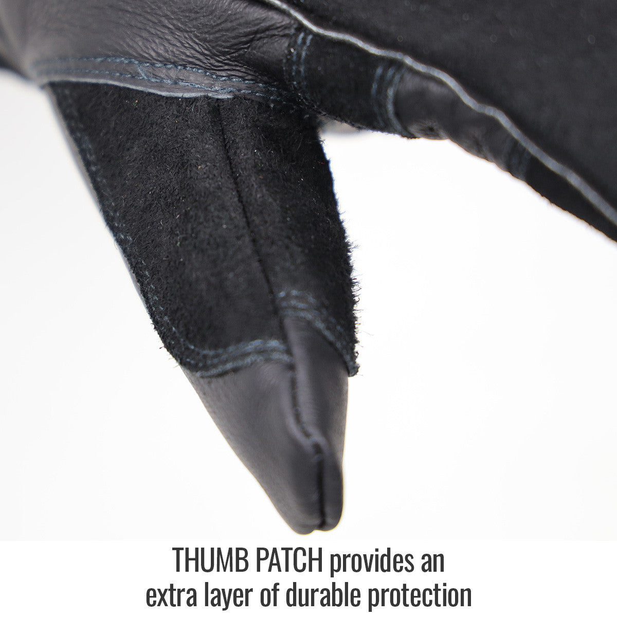 Thumb Patch provides an extra layer of durable protection — Black Stallion GS3030-BK stick glove