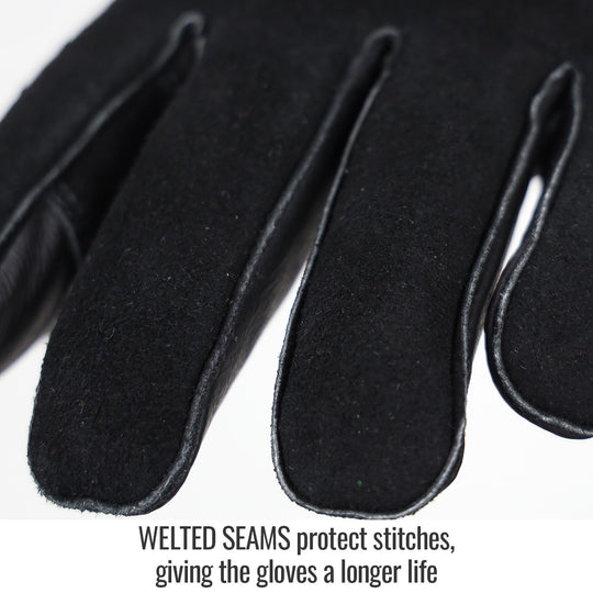 Welted Seams protect stitches, giving the gloves a longer life — Black Stallion GS3030-BK stick glove