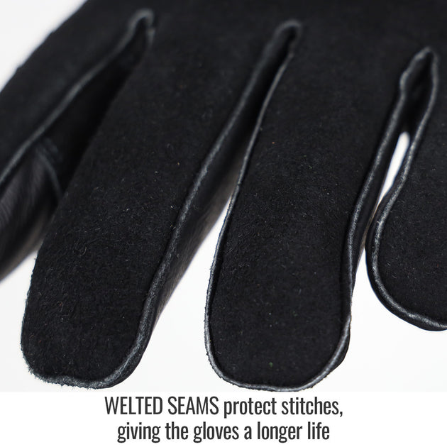 Welted Seams protect stitches, giving the gloves a longer life — Black Stallion GS3030-BK stick glove