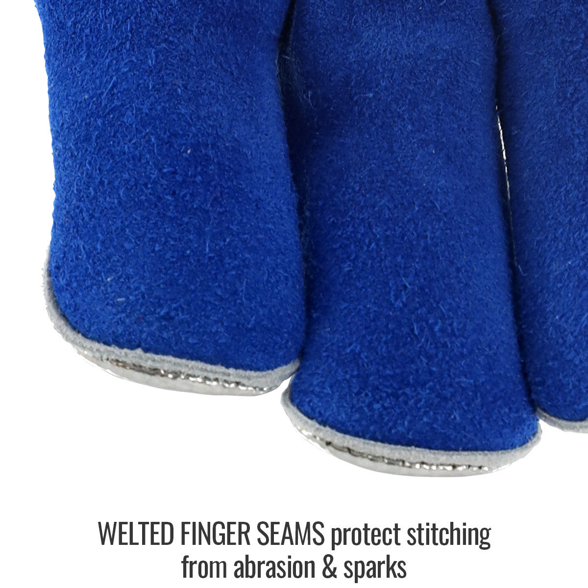 Welted Finger Seams protect stitching from abrasion & sparks — Black Stallion GS4025-AB welding glove