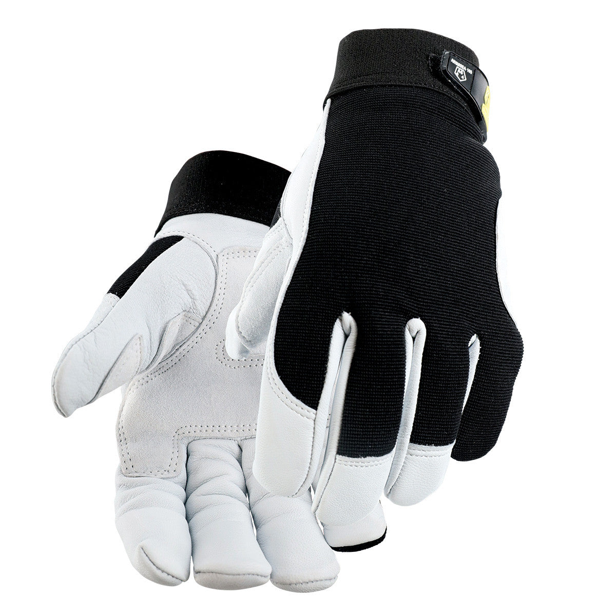 Black Stallion GX3025-BW Toolhandz® Core Goat Grain Leather Ergonomic Gloves, ANSI Cut A6