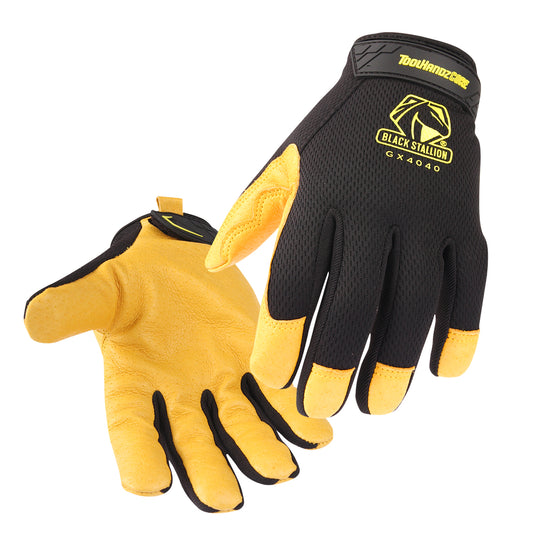 Black Stallion GX4040-BY Toolhandz® Core Pig Grain Leather Palm Ergonomic Gloves
