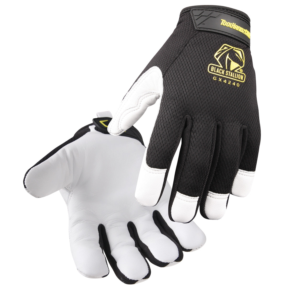 Black Stallion GX4240-BW Toolhandz® Core Goat Grain Leather Palm Ergonomic Gloves