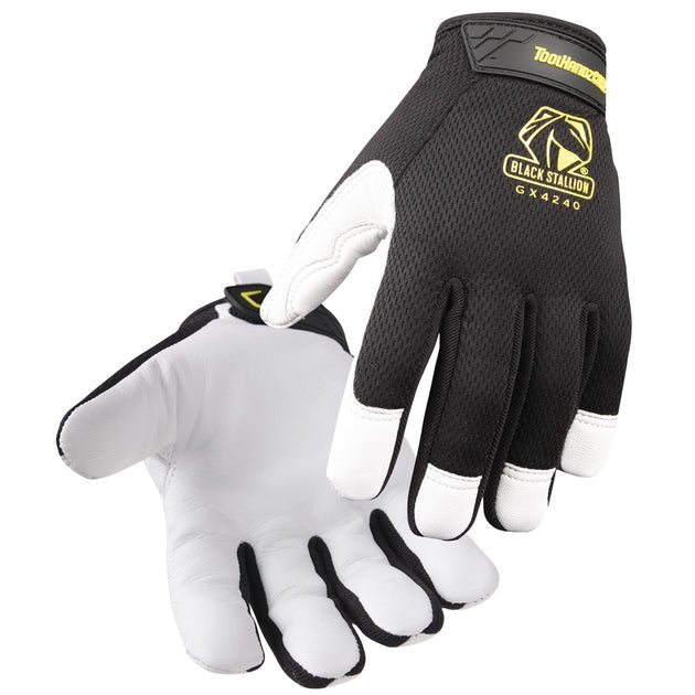 Black Stallion GX4240-BW Toolhandz® Core Goat Grain Leather Palm Ergonomic Gloves