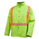 Black Stallion JF1010-LM 9 oz FR Cotton 30 Inch Jacket With Triple Reflective, Lime Green