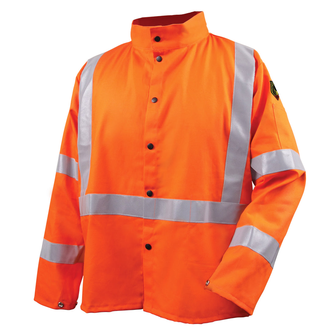 Black Stallion JF1012-OR 9 Oz Flame-Resistant Cotton Jacket With 2" Silver Reflective