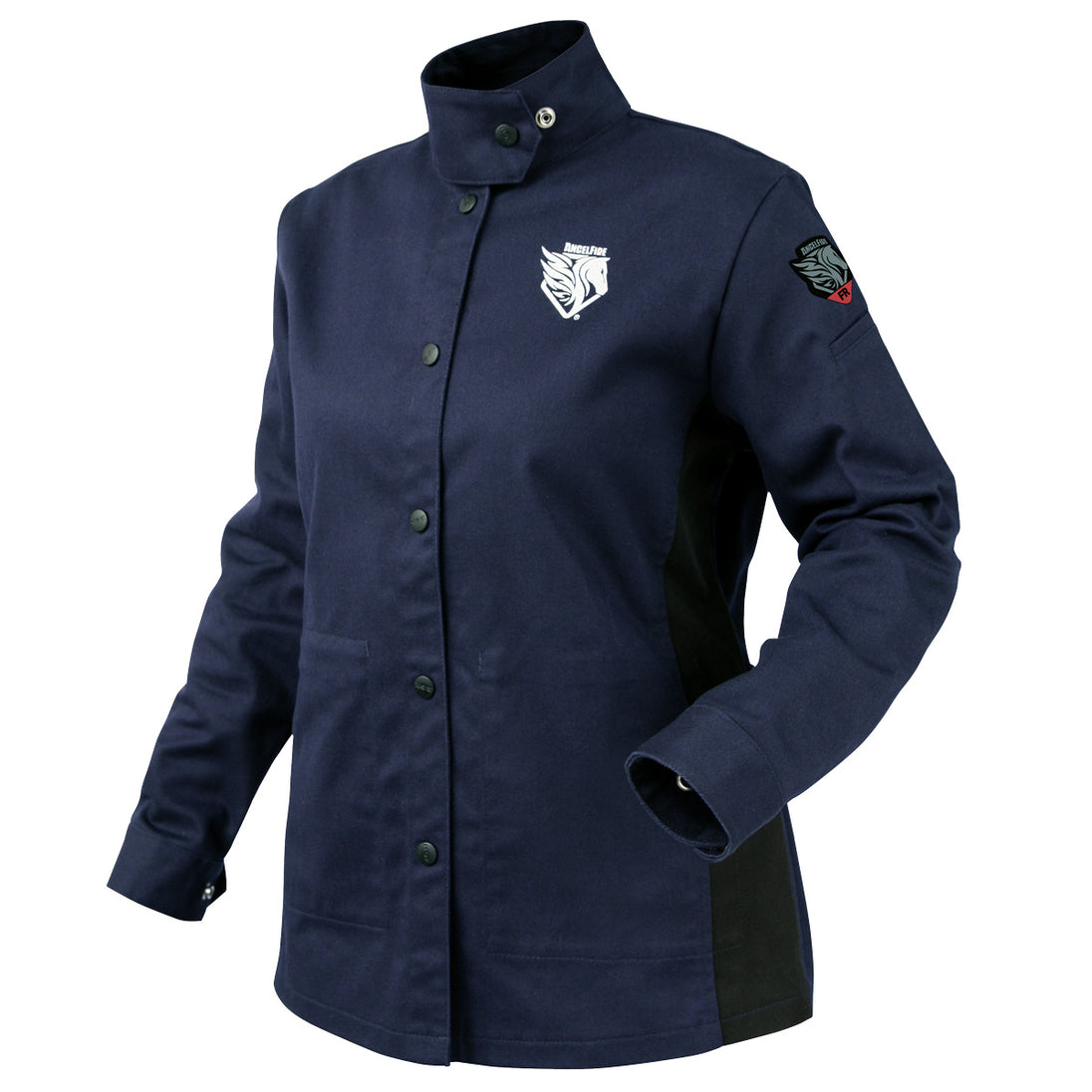 Black Stallion JF1015-NB Angelfire Women FR Welding Jacket, Navy/Black